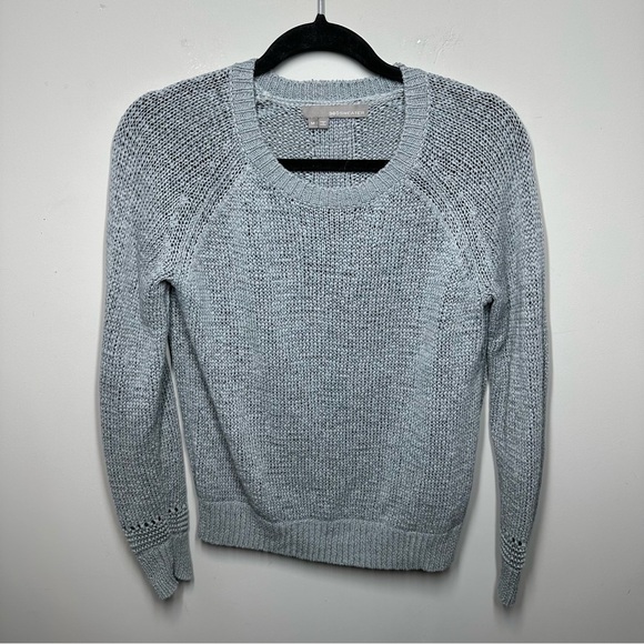 360 Sweater Gray Knit Pullover Crewneck Cotton Linen - Picture 1 of 6